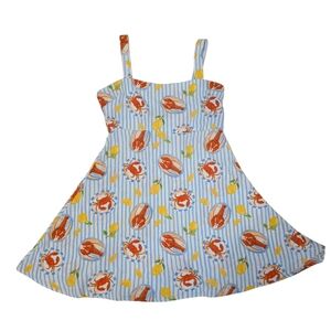 No Comment Lobster & Crab Print Mini A-line Dress- XL